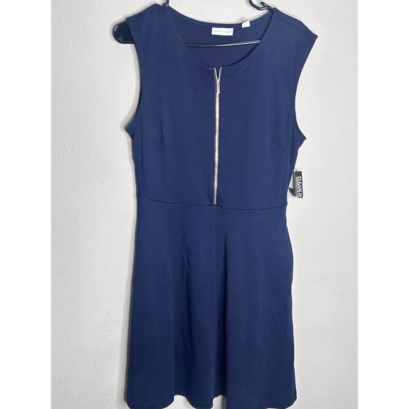 New York & Company Dresses & Skirts - New York & Company Women's Navy Blue Dress Size Medium Zip Front 2 Pockets